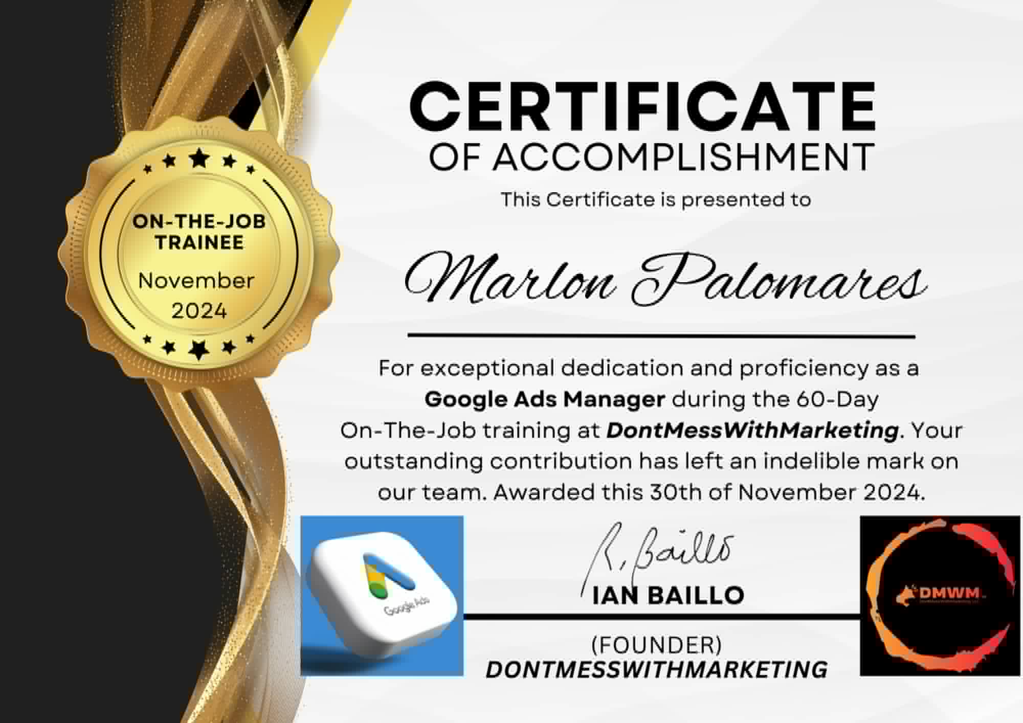 Google Ads Professional Certificate